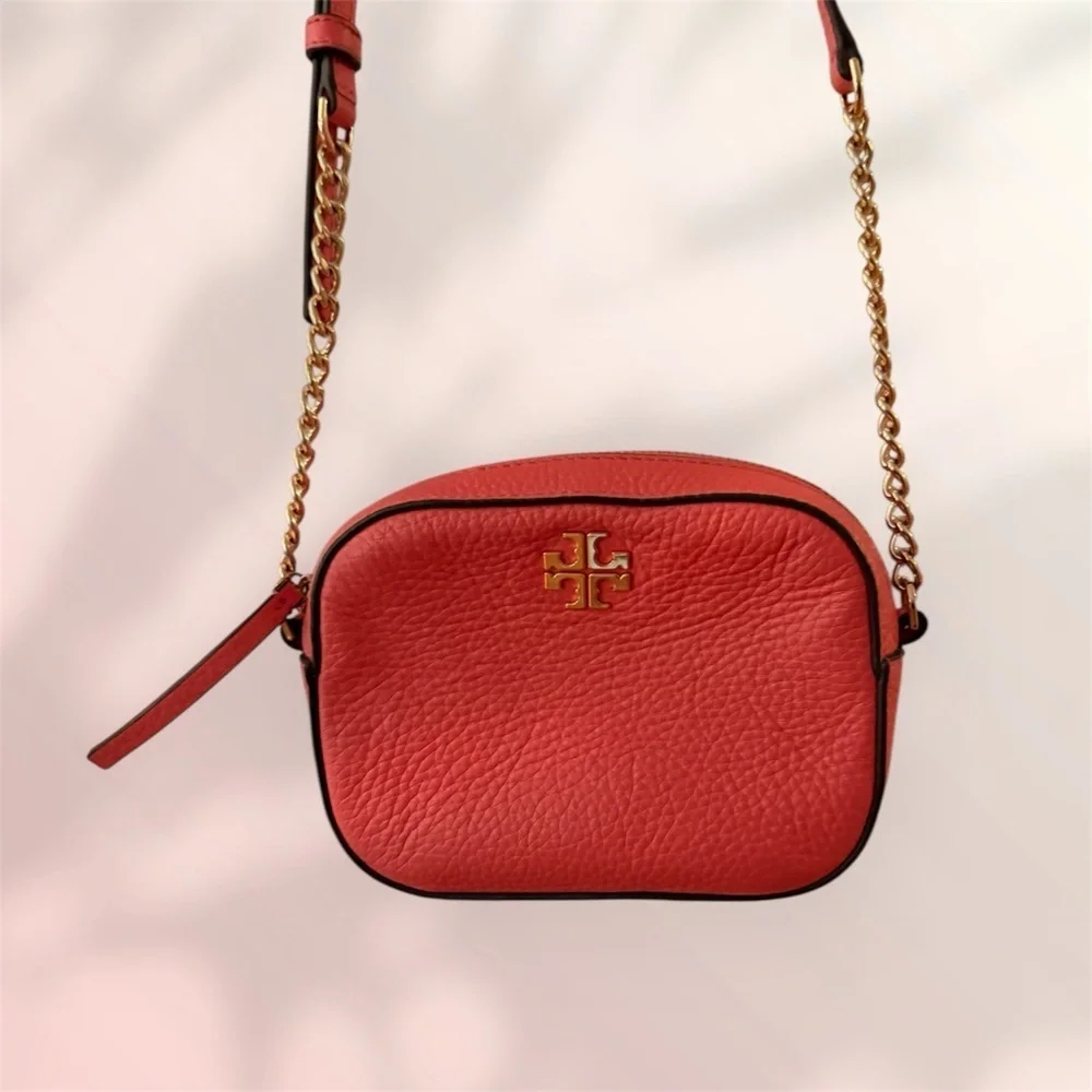 Tory Burch Pink Mini Miller Leather Crossbody Bag